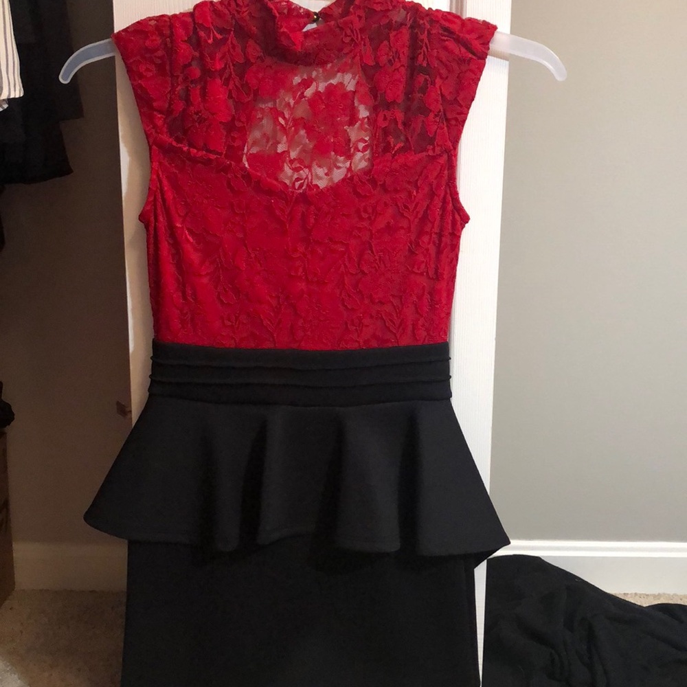 Black and red dress.